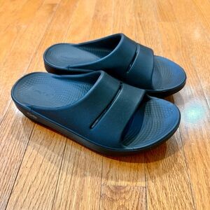 Oofos Ooahh Sport Slides Sandals Mens 6 Womens 8 39 Black Recovery Shoes Comfort